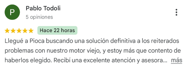 Opinión de cliente tras instalar portón eléctrico pioca