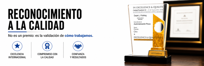 Premio Sello Internacional a la Excelencia BID otorgado a piOca® en automatización de portones