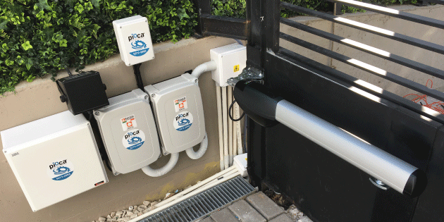 Instalación real de automatización de portón batiente piOca documentada en obra